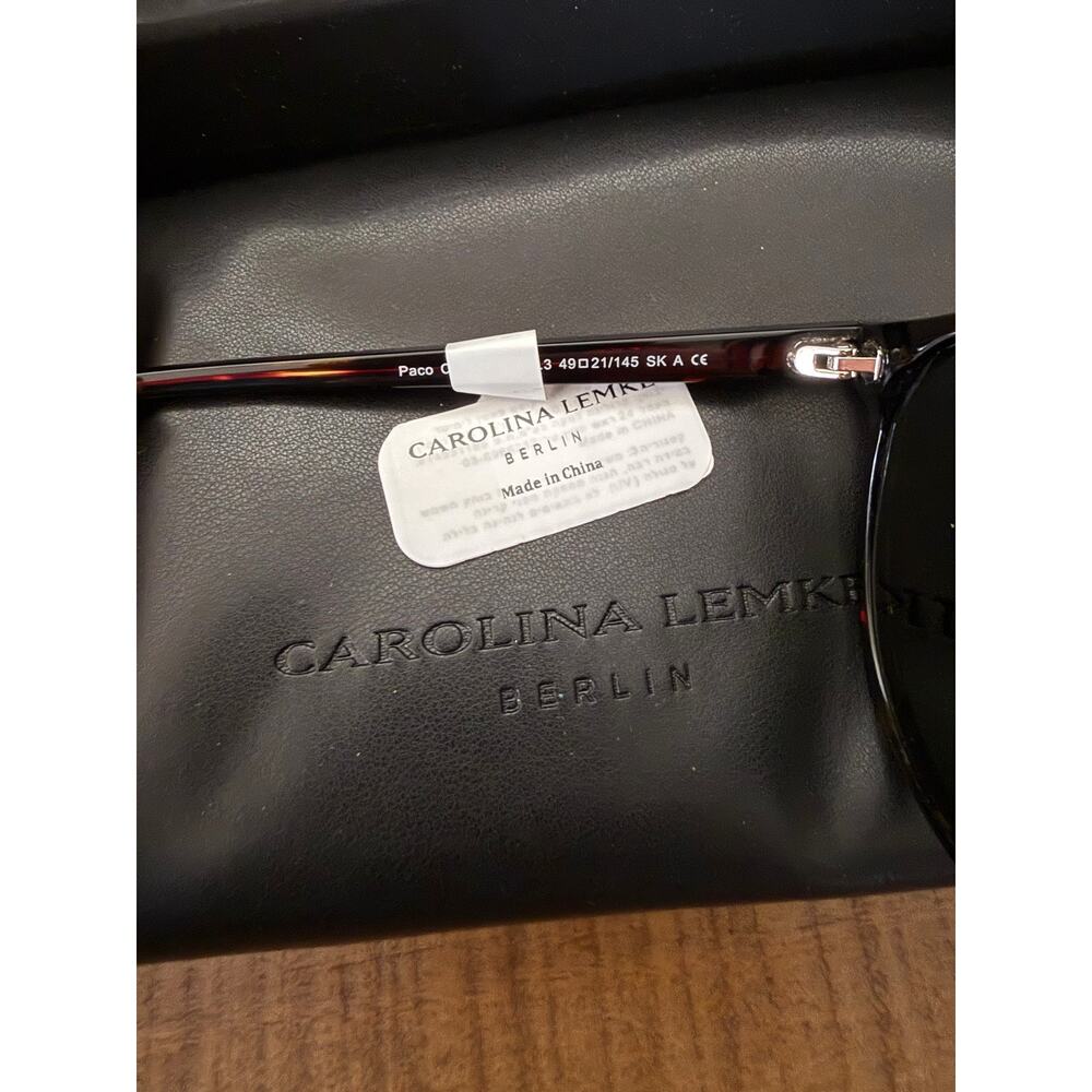 Carolina Lemke Paco Round Brown Tortoise Shell Frame Sunglasses Unisex NEW - Picture 7 of 8